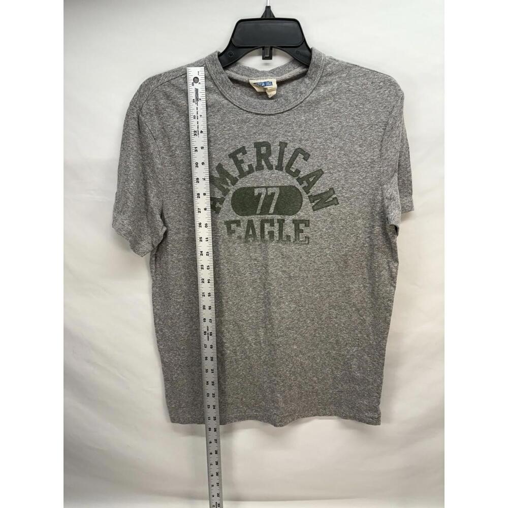 American Eagle Vintage Vault Mens T-Shirt Gray Short Sleeve Green Logo Sz Small - Picture 4 of 5